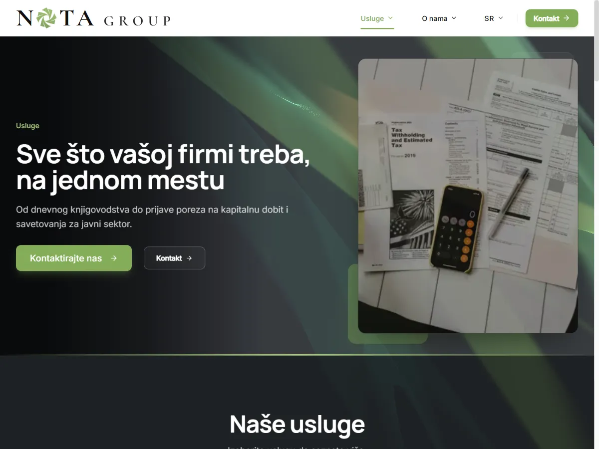 NOTA GROUP - Service catalog