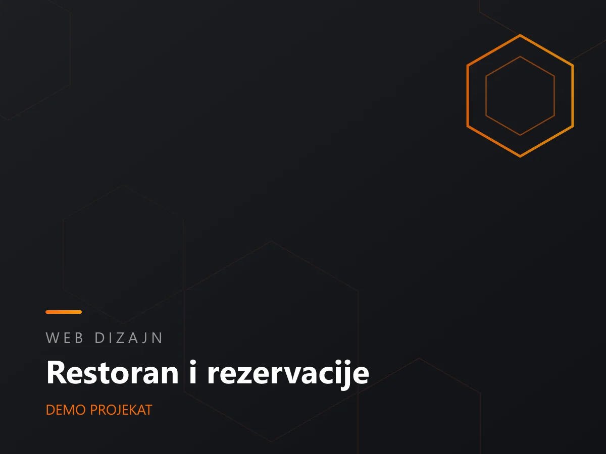 Restoran i rezervacije - Demo projekat